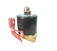 2 Way 2w Copper Coil Water Solenoid Valve Brass 1/8 1/4 3/8 Inch 220V AC Normally Close 2W025-06/08 2W040-10 Wire Lead Type(3/8",DC12V)