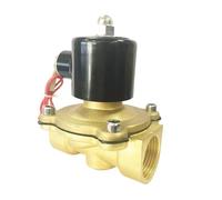2 Way 2w Series Air Gas Water Copper Valve 2W350-35 1-1/4 2W400-40 1 1/2 inch Brass Solenoid Valve Normally Close Full Brass(OneColor,1.25 Inch)