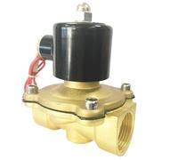 2 Way 2w Series Air Gas Water Copper Valve 2W350-35 1-1/4 2W400-40 1 1/2 Inch Brass Solenoid Valve Normally Close Full Brass(1-1/4",DC24V)