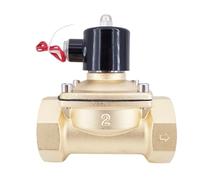 2 Way 2W Series Brass Air Gas Water 2W500-50 All Copper Solenoid Valve 2 Inch 220V AC Normally Close Wire Lead Large Valve(AC110V)