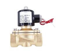 2 Way 2W Series Brass Coil Air Gas Water Copper Solenoid Valve 3/4 1 Inch Normally Close 2W200-20 2W250-25 Full Brass Coil Valve(1",AC220V)