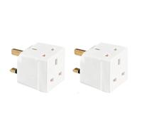 2 Way 3 Pin Power Plug Adaptor Splitter 13A Multi Wall Plug Cube 3 pins Socket Splitter Extension Plug adaptor UK Socket Splitter Block for Kitchen, Home, Office etc (1, white)