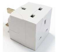 2 Way 3 Pin UK Plug Adapter Splitter, 13A Fused Dual Socket Power Extension, Compact UK Plug Adapter for Home, Office, and Kitchen Use.