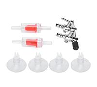 2 Way Aquarium Check Valve Suction Cups Set Stainless Steel Distributor Control Air Volume for Fish Perfect for Fish Tank Products 35g (2-head stainless steel combination)