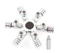 2 Way Aquarium CO2 Splitter Valve Aluminum Alloy Stainless Steel CO2 Distributor with Independent Needle Valves Pressure Gauge Connector Anti Slip Design for Fish Tank (6 Passes)