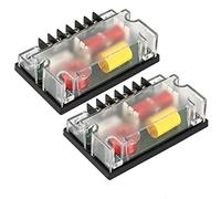 2 Way Car Audio Frequency Divider, Speaker Sound Filter, ABS Electronic Components, Silver, 2 Pack - Enhanced Signal Clarity, Durable Construction, Easy Installation for Car Soun