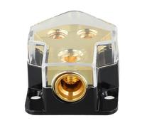 2-Way Car Audio Power Distribution Block with 0 or 2 or 4 Awg Input 4/8/10 Awg Output - Pure Copper Busbar Industrial-Grade Plastic Housing Ground/Junction Box for Vehicle Sound Systems