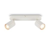 2 Way Ceiling Light Spotlight GU10 Flush Ribbed Design Adjustable Metal White