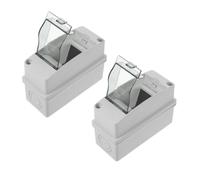 2 Way Circuit Breaker Box with Window Ip65 2pcs | PC ABS White Enclosure, Monitoring without Opening, for Electricians and Wet Areas