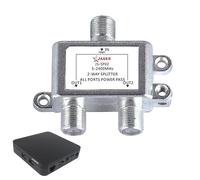 2-Way Coaxial Cable Splitter - Nickel Plated for Cable Splitter | Split Satellite Radio | Internet Cable Splitter and TV Splitter | Digital Coaxial Splitter 2 Way | Satellite Splitter for the