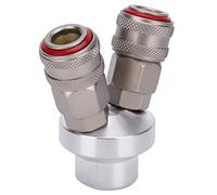 2 Way Connector Chrome Plated Pneumatic Component Carbon Steel G1/4in Thread Quick Coupler
