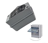 2 Way Consumer Unit Enclosure Fuse Box for Garage, White Plastic Electrical | Distribution Board Housing, 230V Main Control Centre for Caravans Workshops Outbuildings, 15x9x11cm