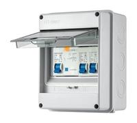 2 Way Consumer Unit IP65 Circuit Breaker Panel Garage Consumer Unit C16 30mA RCD MCB Plastic Unit Fuse Board for Garage Workshop Caravan Outbuilding