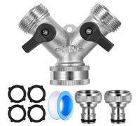 2-Way Distributor Water 3/4 Inch, Tap Distributor, Water Connection Distributor, Y-Distributor Inlet Hose, Washing Machine, Dishwasher, Garden Hose Distributor, 2-Way Water Distributor, 3/4 Inch