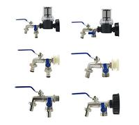 2 Way Garden Hose Connector Tap Water Tank Irrigation Faucet Adapter with Filter Joint & Ball Valve Replacement Fitting 1 Piece (Color: M)