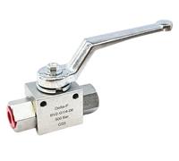 2-Way Hydraulic Ball Valve 1/4" BSP - 500 Bar / 7250 PSI - Heavy-Duty Steel Hydraulic Shut-Off Valve with Mounting Holes - High Pressure Inline Flow Control