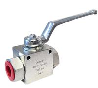 2-Way Hydraulic Ball Valve 3/4" BSP - 500 Bar / 7250 PSI - Heavy-Duty Steel Hydraulic Shut-Off Valve with Mounting Holes - High Pressure Inline Flow Control