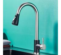 2-Way Kitchen Faucet with 360° Swivel Tap Single Handle Mixer Hot & Cold Water Modern White Design for Home & Restaurant Use