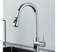 2 Way Kitchen Faucet with Single Handle 360° Rotation Touch Control Chrome Finish Hot & Cold Water Mixer Modern Design for Sink