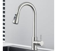 2 Way Kitchen Faucet with Touch Control Single Handle Mixer 360° Swivel Hot & Cold Water Chrome Finish Modern Tap for Easy Use