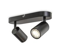 2 Way LED Spot Ceiling Light Spotlight Lamp Adjustable GU10 not incl Metal Black