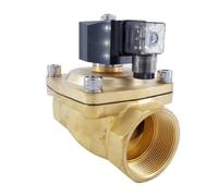 2 Way Pneumatic Brass 2 Inch Water Solenoid Valve Zero Pressure Start AC220V Orifice 50mm Normal Close PU-50 with Plug Type(DC24V)