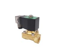 2 Way Pneumatic Brass Water Solenoid Valve Zero Pressure Start G3/4" 220V AC Orifice 20mm Normal Close PU-20 with Plug Type(AC220V)