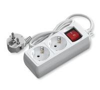 2 Way Power Strip with Switch, 1.5 m, 3G, 1.5 mm², White, ideal for connecting electrical equipment and improving energy management.
