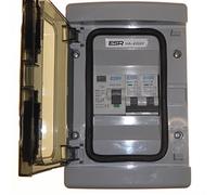2 Way RCD Consumer Unit 63 Amp 30mA with 6 Amp and 32 Amp Type B MCB Circuit Breakers Garage Shed