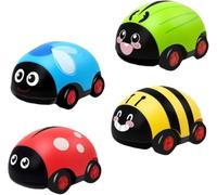2 Way Return Car Cute Friction Ladybug Toy Forward and Backward Beetle Car Toys Vehicle Kids Friction Toy Shaped Ladybug 3-5 Play Vehicle Battery toddlers Pull-Back Random Interaction Ladybug