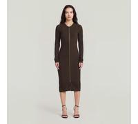 2 Way Slim Rib Dress - Brown - Women XS