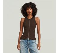 2 Way Slim Rib Tank - Brown - Women XL
