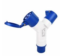 2-Way Splitter SUPERTOOL 16A 220v IP44 2 Way 3 pin Industrial Site Plug & Wall Socket Waterproof IP44 Plug Connector Socket 2P+Earth Male/Female