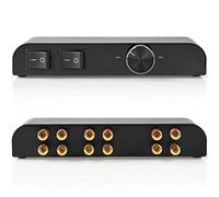 2 Way Stereo Speaker Splitter & Volume Control Hi Fi Loudspeaker Audio Switch