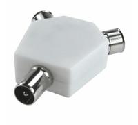 2 Way TV Aerial Coaxial Splitter Y Adapter | Dual RF Coax Signal Converter Plug for Freeview Box Smart TV Digital Receiver Home & Caravan