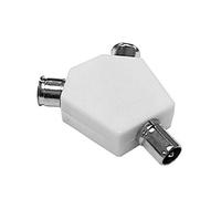 2 Way TV Aerial Coaxial TV Splitter Y Adaptor Connector Plug Cable