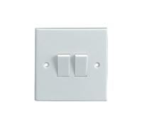 2 Way Twin Switch, White