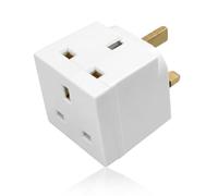 2 Way UK Plug Adapter 13A 250V - Double 3 Pin Socket Extension Multi Plug Block Adapter for Smartphone, Home, Office, Kitchen, Universal Travel Adaptor & Indoor Use (Pack of 1)