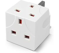 2 Way UK Plug Adapter Splitter 13A Multi Wall Plug Cube 3 pins Socket Splitter Extension Plug adaptor UK Socket Mains Extender for Home & Office (1pcs)