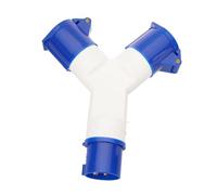 2 Way Waterproof Wall Socket Splitter Cable Socket Splitter 16A 220V 3 Pin for Industrial Site Plug Cable Connector