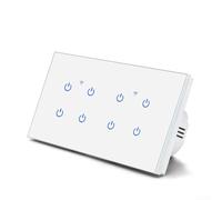 2-Way WiFi Smart Touch Switch for Tuya for Smart-Life App, 220V 10A Wall Light Switch with Voice Control and Remote Control For Home Office Use(8 Gang 2Way)