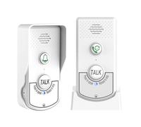 2 Way Wireless Intercom Doorbell, Voice Intercom Doorbells, Portable Handheld Intercomunicador Doorbell System Wireless for Home Security, Classroom, Hotel, Hospital, Business (White)