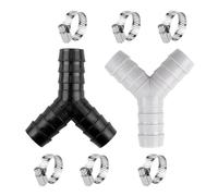 2 Way Y Splitter for Pipes Double Waste Pipe Connection Accessory for Washing Machine and Dishwasher Includes Three Hose Clamps Universal Dishwasher Drain Hose Compatible with 16-27mm Diameter Hoses