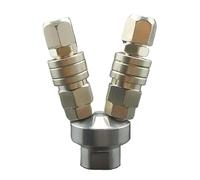 2 Ways 1/4" Female C Type Air Hose Quick Coupler Socket Connector Self-Locking & Male Tube 10mm