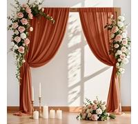 2 Wedding Arch Drapery Panels 73.7cm x 6.1m Burnt ge & Terracotta Outdoor Thanksgiving Ceremony Curtains Fall Decor Elegant Canopy Accessories