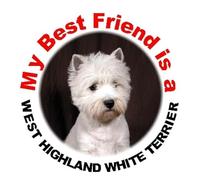 2 West Highland White Terrier/Westie Car Stickers My Best Friend