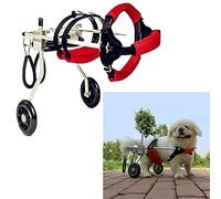 2-Wheel Dog Stroller/Wheelchair Red, Adjustable Pet Wheelchair for Dog Leg Brace& Hip Support, Lightweight Aluminum Dog Cart Handicap Wheels (Size : Size XS(Widen))