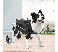 2-Wheel Dog Wheelchair/Adjustable disabled dog Dog Mobility Wheel Assisted Walk Car For Disabled And Paralyzed Pet Hind Legs Rehabilitation Silver (XS)