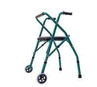 2-Wheel Walker Portable Elderly Walking Aid Release Trigger Auxiliary Tools with Backrest/Seat Cushion Double The Comfort,