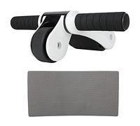 2 Wheels Ab Wheel Roller Abdominal Exerciser, Wireless Core Trainer with Knee Pad, Triangle - Stable Aluminum - ABS Design for Home Gym Fitness, Foldable & Portable Ab (White)